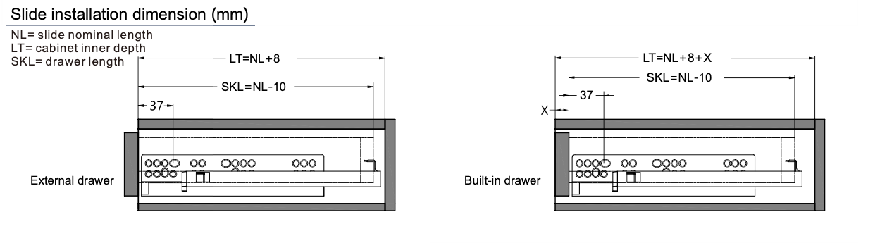 R883JH Full extension synchronous soft closing concealed drawer slides with handles